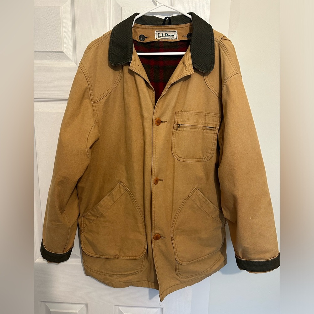 LL Bean Vintage Barn Coat Lined Hunting Chore Jacket Made in USA Mens Large Tall